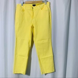 NYDJ Yellow Straight Leg Ankle Crop Jeans Size 14w